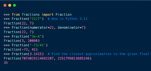 Import fraction